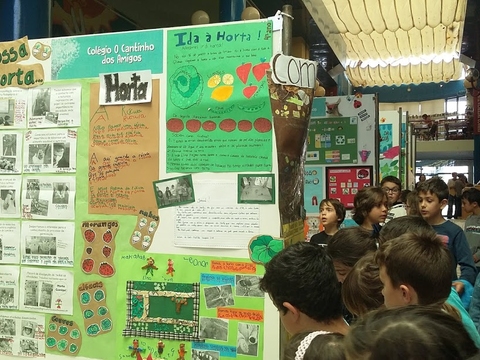 Participámos no Encontro de Eco-Escolas do Seixal com uma apresentação sobre a nossa horta e visitámos a exposição de trabalhos que estavam patente na Biblioteca Municipal. Digam lá se o nosso painel não estava bonito, rico e criativo?